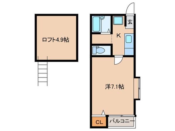 ポラリスCozy姪浜の物件間取画像